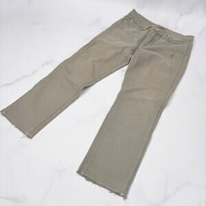 Vintage 7 For All Mankind Slim Straight Crop Jeans Olive Green Size 29 Like New!